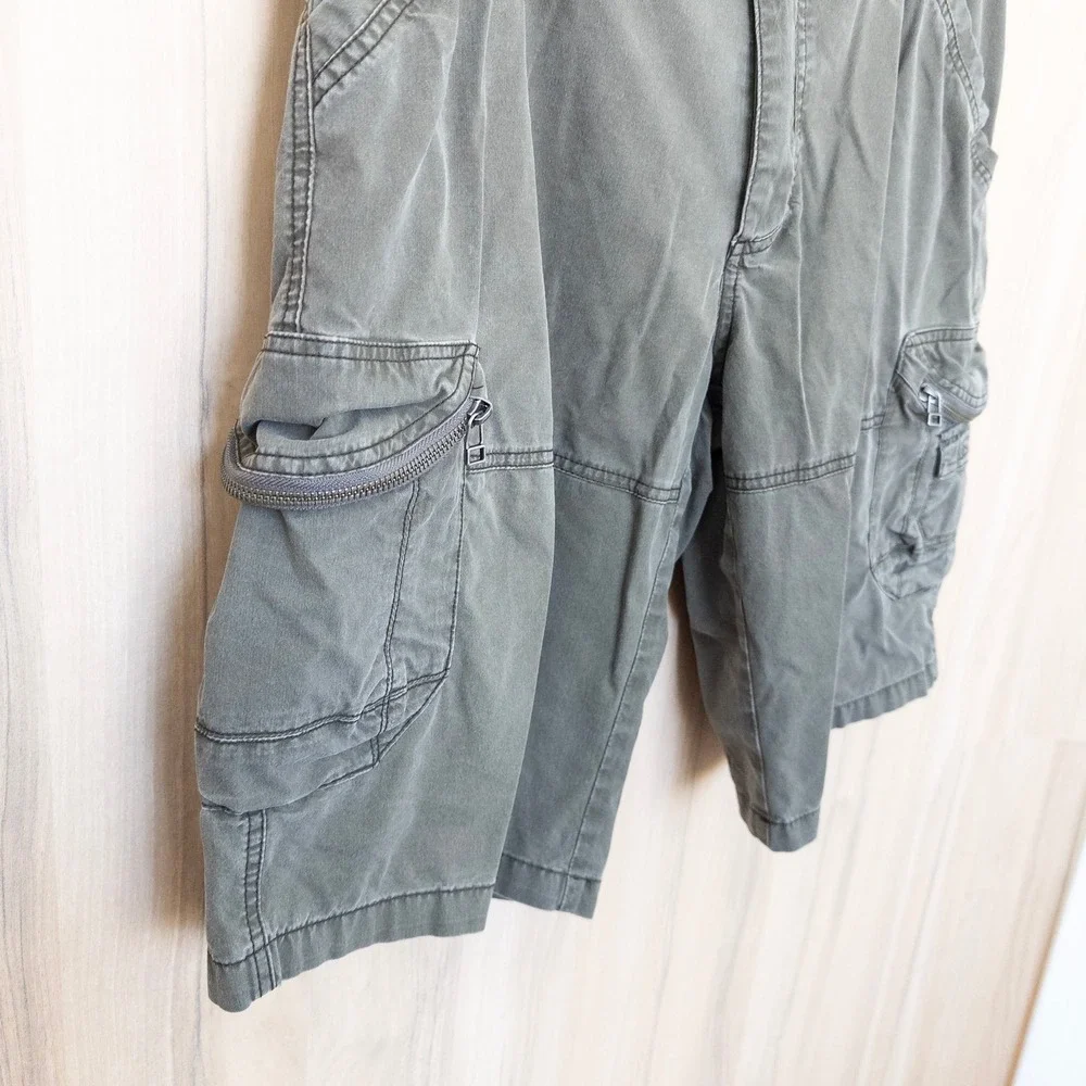 KUHL Mens Cargo Shorts 38 Green Vintage Patina Dye Hiking Utility Outdoor